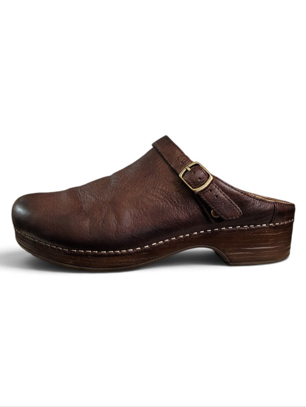 Dansko Women's Chocolate Leather Convertible Swivel Strap Clogs Size 40 9.5-10